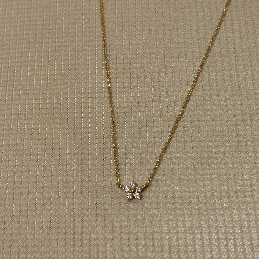 Dainty Flower CZ Gold Filled Necklace